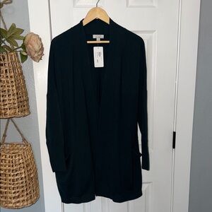 Evereve Black Open-Front Women's Cardigan